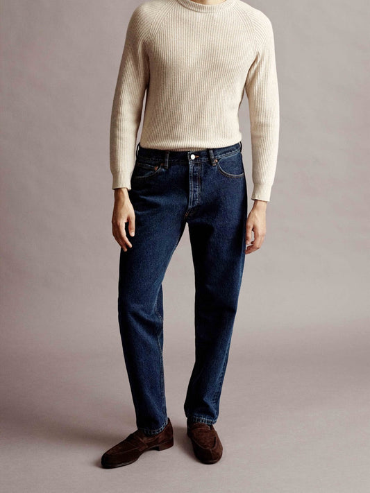 Denim Easy Fit Jeans Mid Crop Model Image